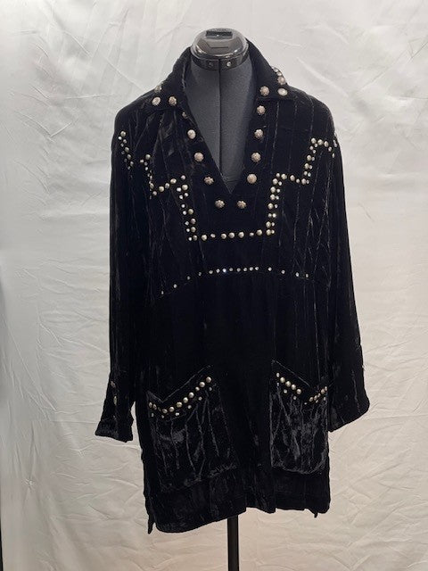 CF64-9 BLK VELVET TUNIC M
