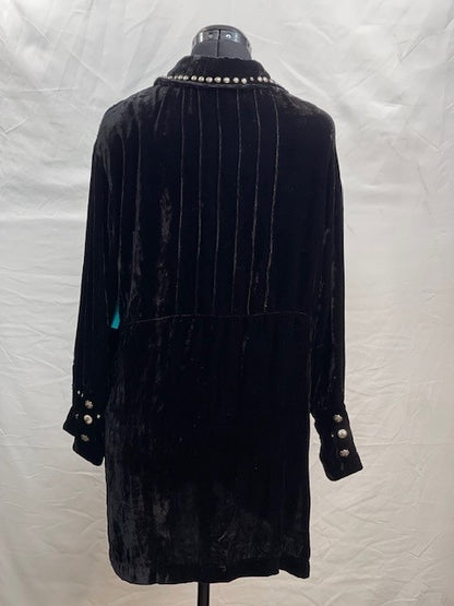 CF64-9 BLK VELVET TUNIC M