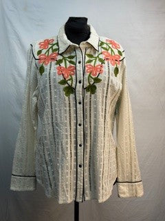 CF33-116 SALMON FLORAL SNAP FNT XL