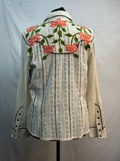 CF33-116 SALMON FLORAL SNAP FNT XL