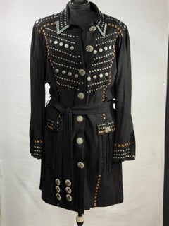 CF33-148 BLK SUEDE COIN JACKET 2X