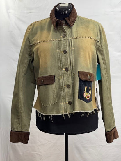 CF33-72 GREEN DENIM JACKET XL