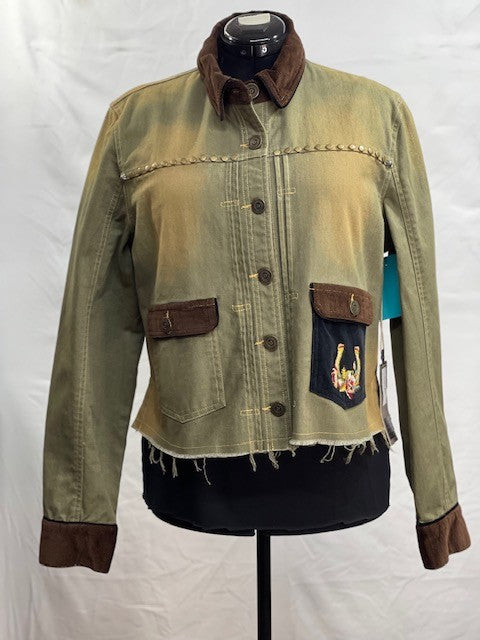 CF33-72 GREEN DENIM JACKET XL