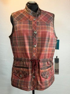 CF33-135 RED PLAID VEST XL