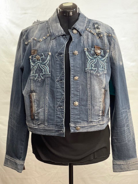 CF33-85 DENIM BOOT STITCH JACKET XL