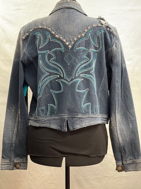CF33-85 DENIM BOOT STITCH JACKET XL