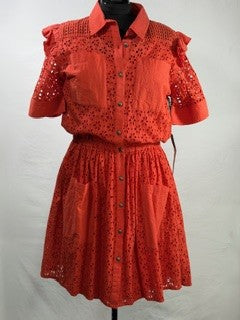 CF33-153 ORG ABBY EYELET DRESS L