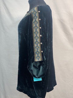 CF25-8 VELVET 3/4 SLV TOP XL