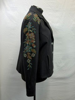 CF59-52 BLACK KNIT BLAZER 1X