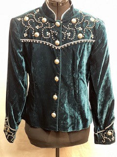 CF52-132 TURQ VELVET JACKET L