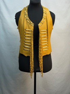 CF52-216 PATRICIA WOLF BUCKSKIN VEST S