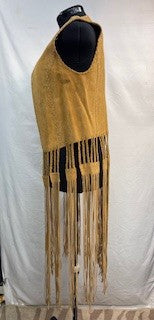 CF52-137 SUEDE VEST W LONG FRINGE M