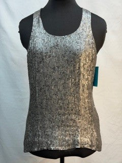 CF52-221 SILVER SEQUIN TANK M