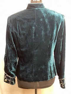 CF52-132 TURQ VELVET JACKET L