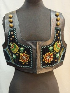 CF52-224 LEATHER BOLERO VEST M