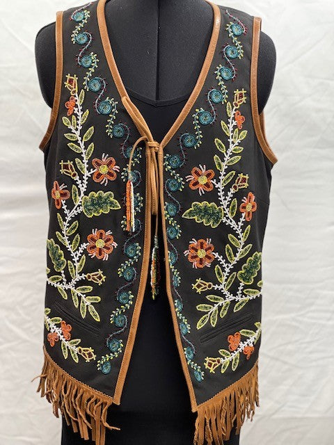 CF42-82 VEST WITH FLORAL BEADING M