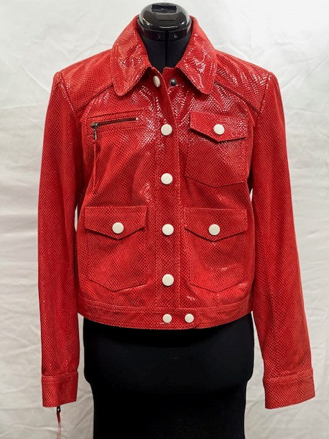 CF42-83 RED JACKET WITH WHITE SNAPS S