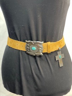 CF52-126 SUEDE BELT WITH CROSS