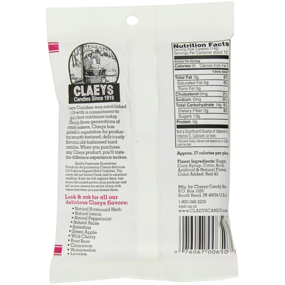 Claeys Old Fashioned Hard Candies - Wild Cherry - 12 Ct.