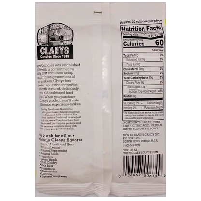 Claeys Old Fashioned Hard Candies -Lemon - 12 Ct.