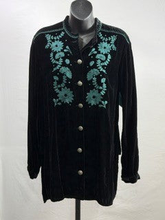 CF91-7 VELVET TUNIC WITH TURQ S
