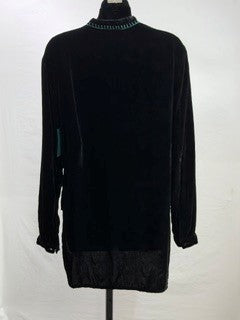 CF91-7 VELVET TUNIC WITH TURQ S
