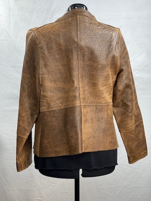 CF61-8 BROWN LEATHER JACKET L