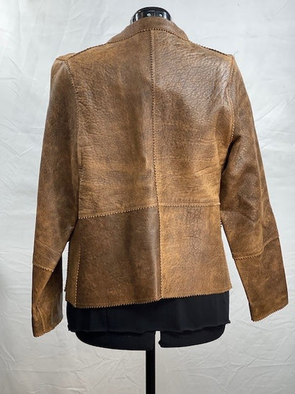 CF61-8 BROWN LEATHER JACKET L
