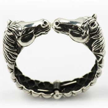 Double Headed Horse Cuff Bracelet