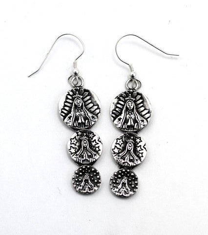 3 Dangle Virgin de Gudalupe Earring