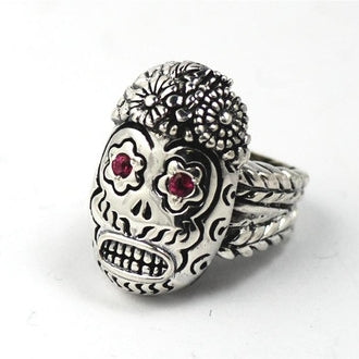 Flower Skull Ring